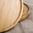 Thumbnail 3 of Matapat จานไม้ ถาดไม้ ทรงกลม จากไม้แท้ธรรมชาติ ไซส์ 8 นิ้ว (ซื้อ 2 แถม 1)
