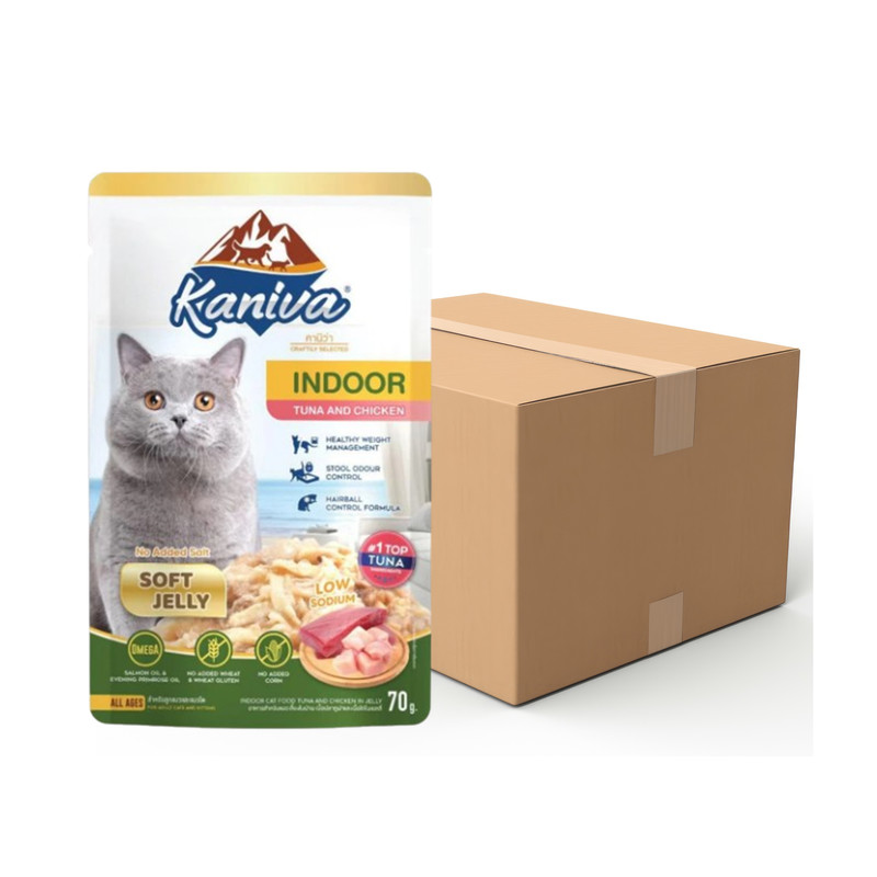 KANIVA Cat Food Indoor Tuna And Chicken In Jelly Pouch 70 g x 12