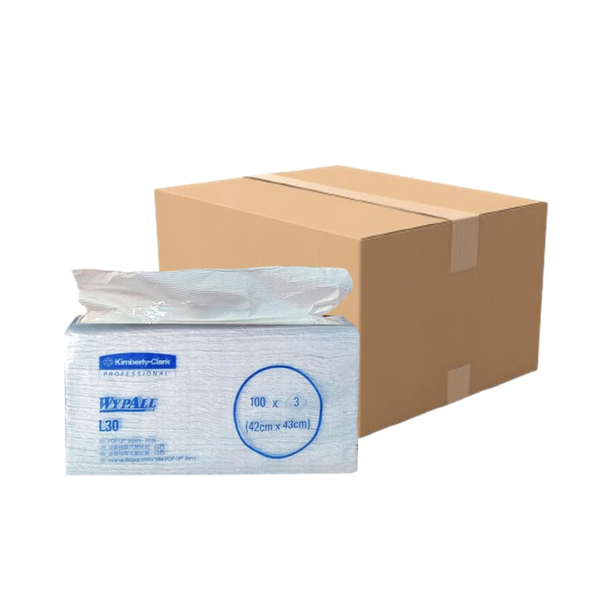 ไวป์ออลล์ กระดาษเช็ดอเนกประสงค์ แอล 30 42.0 x 43.4 ซม. สีขาว 100 แผ่น x 10