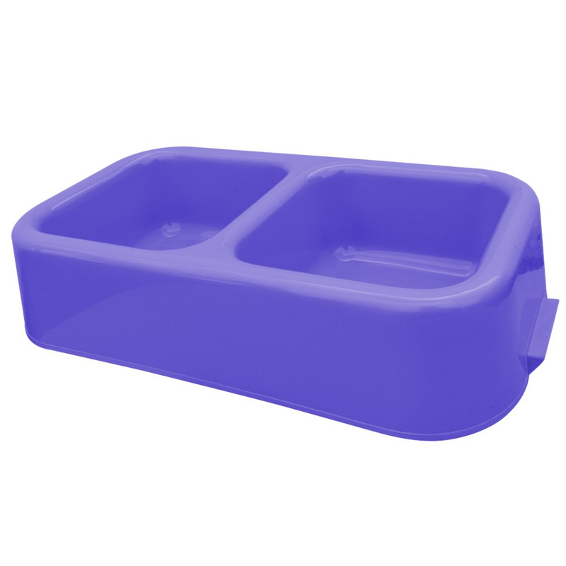 Bearing Pet Bowl ชามอาหารสัตว์เลี้ยง อุปกรณ์สัตว์เลี้ยง ที่ใส่อาหารสัตว์เลี้ยง ชามอาหารสุนัข จานข้าวแมว ถาดข้าว คงทน ม่วง,2ช่อง ขนาดเล็ก