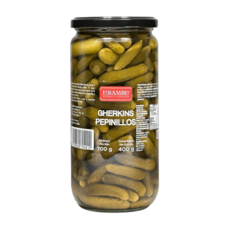 La rambla Gherkins Pepinillos 700g แตงกวาดองในน้ําปรุงรส ขนาด 700 กรัม