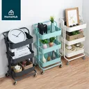 Thumbnail 2 of HomeHuk ชั้นวางของเหล็ก 3 ชั้น ล้อเลื่อน มีที่จับ เคลื่อนย้ายสะดวก สีดำ