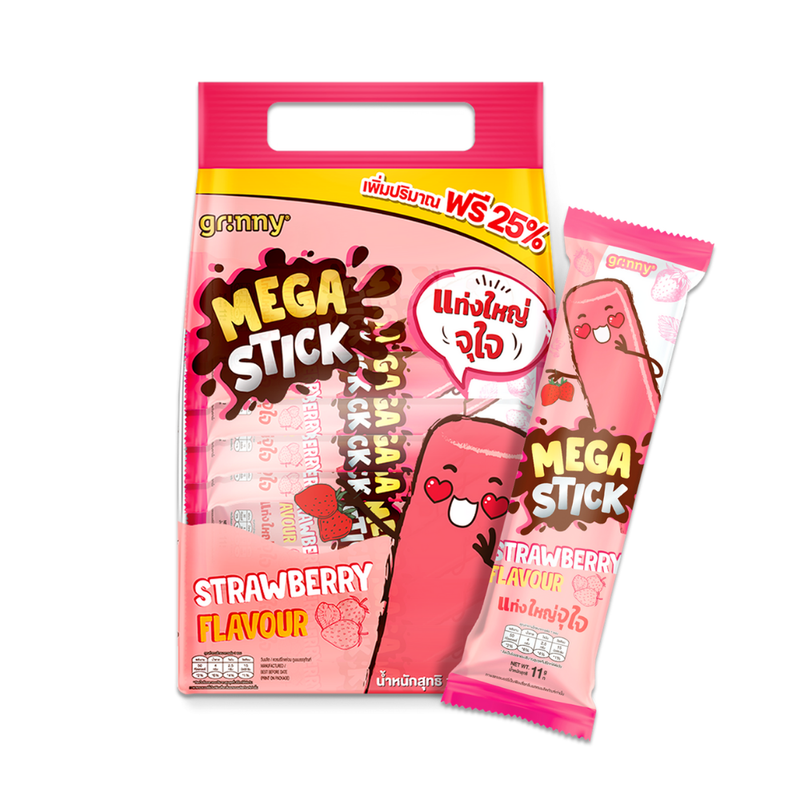 GRINNY CORN SNACK WITH STRAWBERRY FLAVOR 15G. (PACK 20PCS)