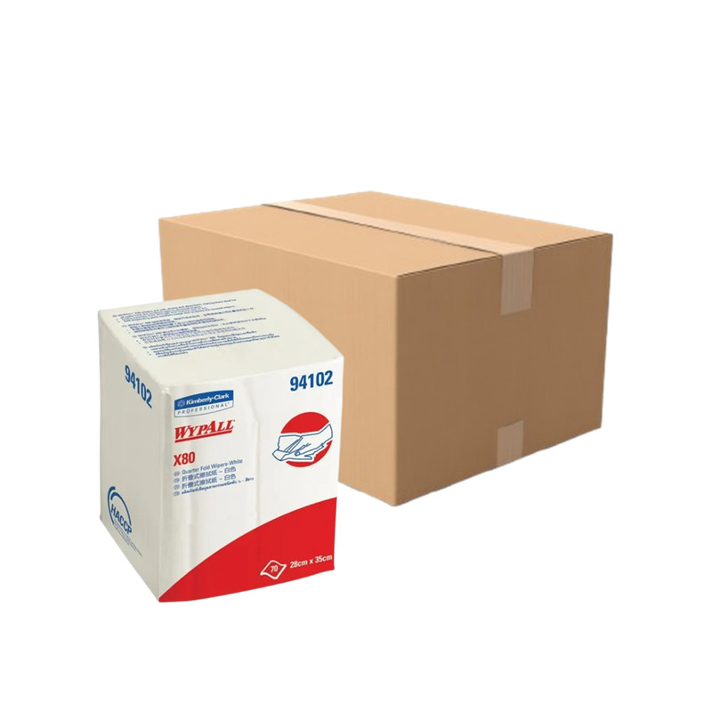 WYPALL X80 Cleaning Wiper 28 x 35 cm White 70 Sheets x 4