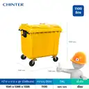 Thumbnail 2 of ถังขยะพลาสติก สีเหลือง มีล้อ หูพลาสติก 1,100 ลิตร - CHINTER F522-S946-C01