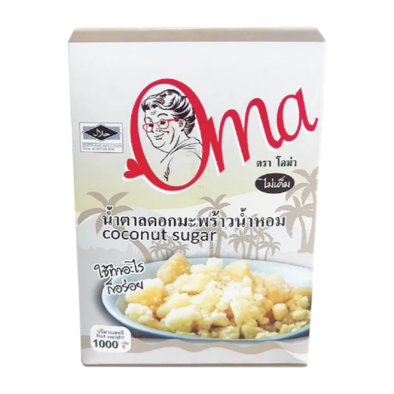 Oma น้ำตาลดอกมะพร้าว ขนาด1กิโลกรัม ใช้ทำอาหาร ผสมกาแฟ รสชาติหอมหวาน น้ำตาลมะพร้าว (274157531989203)