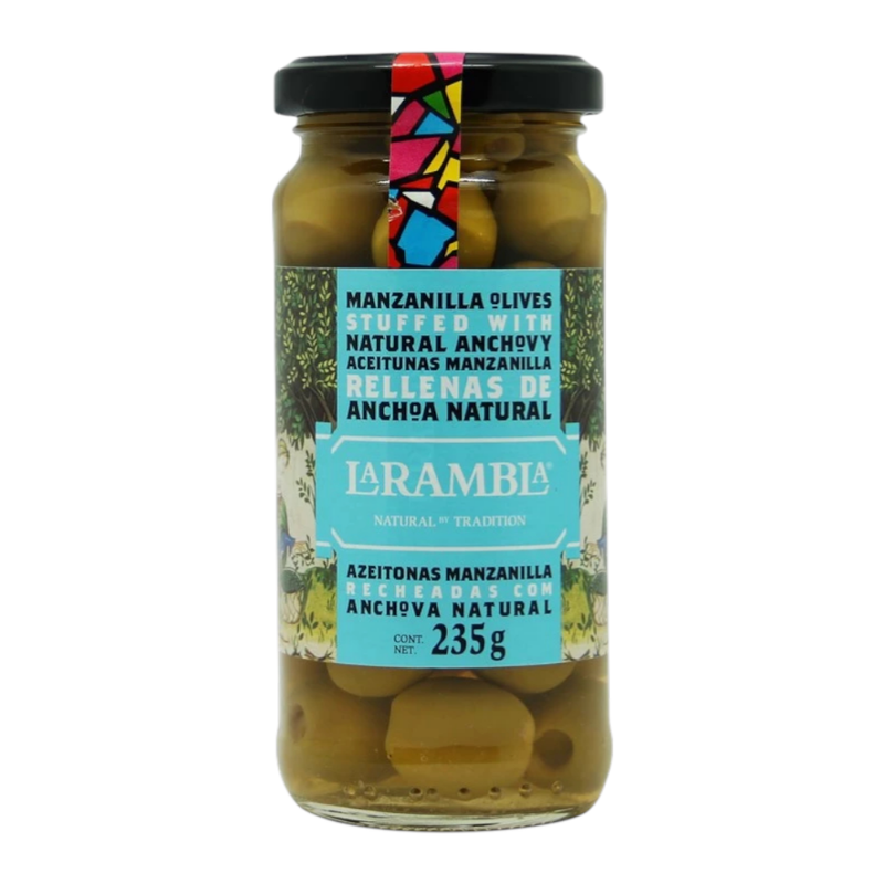 La Rambla Manzanilla Stuffed Anchovy ลาแรมบลา มะกอกเขียวสอดไส้แอนโชวี่ 235g