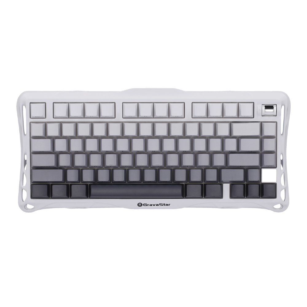 GRAVASTAR WIRELESS KEYBOARD (คีย์บอร์ดไร้สาย) MERCURY K1 (GRADIENT WHITE) (X KAILH CHEERY PINK LINEAR SWITCHES