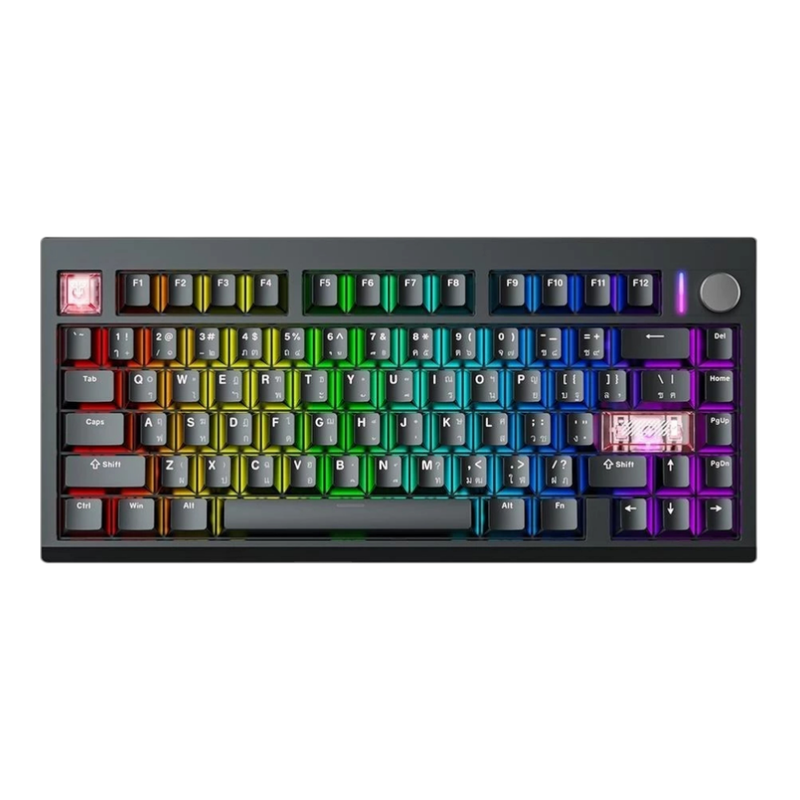 WIRELESS KEYBOARD (คีย์บอร์ดไร้สาย) FANTECH MK921 MAXFIT8 - QMK/VIA RGB EN/TH BLACK BROWN SWITCH