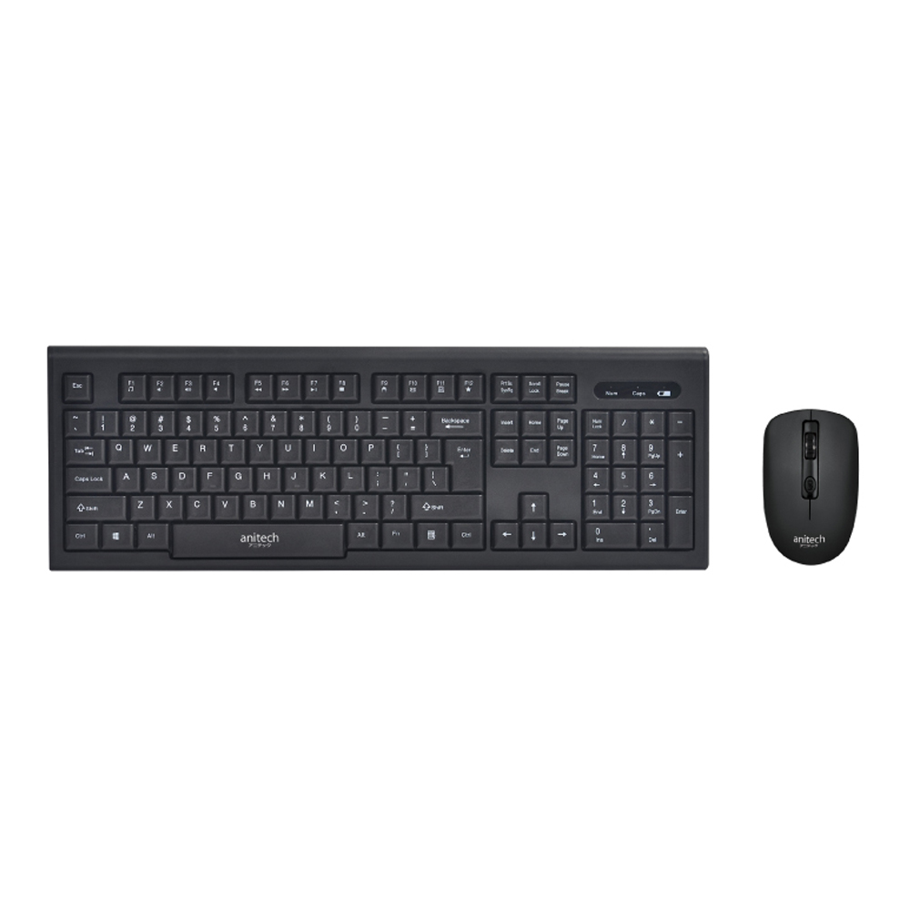 ANITECH WIRELESS KEYBOARD & MOUSE (คีย์บอร์ดและเมาส์ไร้สาย) PA804 (BLACK)