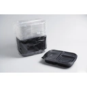 Thumbnail 5 of ลิงกล่องแก้ว กล่องข้าว 3 ช่อง สีดำ ฝาใส กล่องพลาสติก เดลิเวอรี่ FoodGrade แข็งแรง ไมโครเวฟ P616 ขนาด 900 มล [ยกลัง 200 ชิ้น]