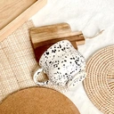 Thumbnail 2 of แก้วน้ำสีขาวเพ้นด้วยลายจุดสีดำ 390 ml. Ink dot mug