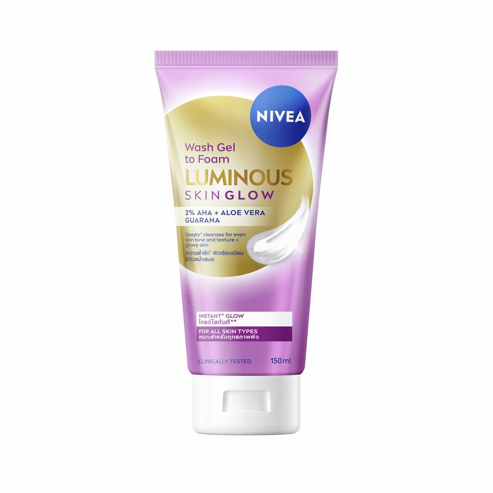 NIVEA LUMINOUS SKIN GLOW WASH GEL TO FOAM 150 ML.