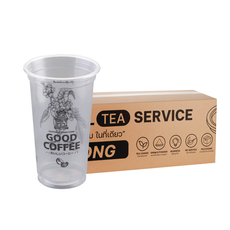 [CGB22] Plastic Coffee Cup 16 oz 95 mm Stright Shape (50 pcs/pack) x 5 Packs