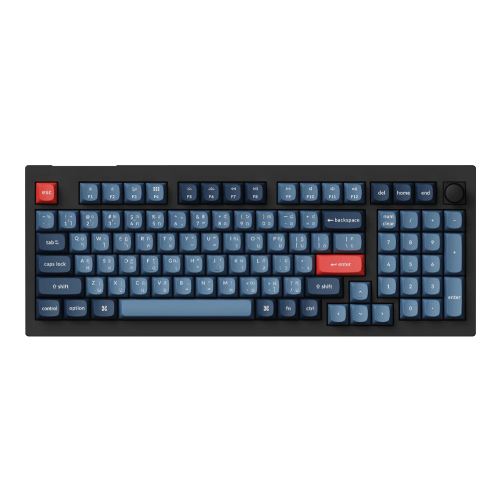 KEYCHRON WIRELESS KEYBOARD (คีย์บอร์ดไร้สาย) V5 MAX - QMK/VIA BANANA SILENT SWITCH RGB EN/TH CARBON BLACK V5M-D9-TH