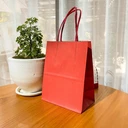 Thumbnail 1 of Matapat ถุงใส่เบเกอรี่ (แดง) ถุงสำหรับจัดเบรค ถุงของขวัญ -- SIZE : มินิ (50ใบ)ถุงหูหิ้วกระดาษคราฟท์สีดำ/แดง