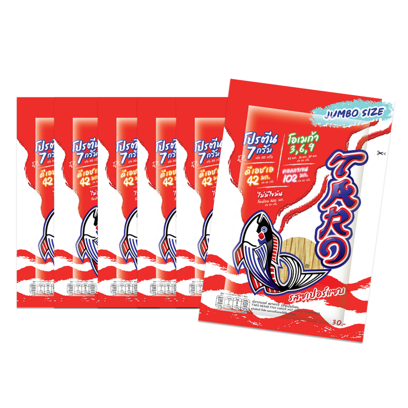 TARO FISH SNACK HOT CHILLI FLAVOURED 30G. X6