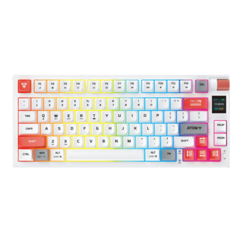 WIRELESS KEYBOARD (คีย์บอร์ดไร้สาย) FANTECH MK917 ATOM PRO79 (RED SWITCH / BLUE SWITCH RGB EN/TH) WHITE,RED SWITCH