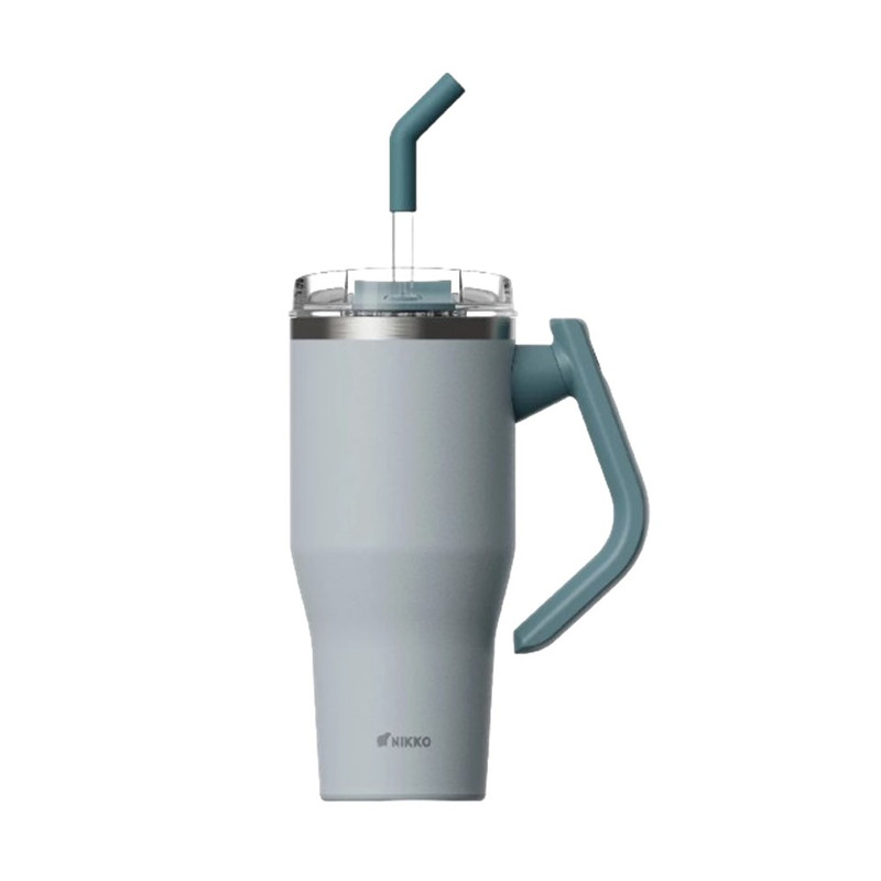 นิกโก้ แก้วสเตนเลสสุญญากาศหูจับพร้อมหลอด 0.95 ลิตร สีฟ้าNK-HGA095AG-VT