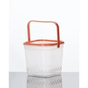 Thumbnail 1 of Panda Outlet ถังน้ำดื่มทรงสี่เหลี่ยม (1,000 ml.) + ฝาปิด + หู สีส้ม,เจาะรู (แพ็ค 20 ชิ้น)