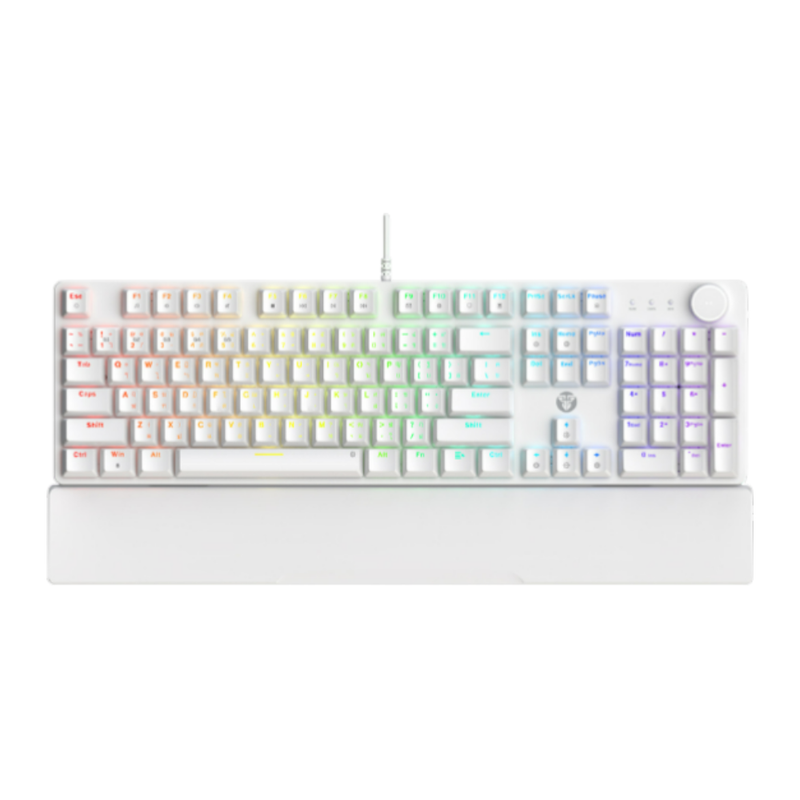 KEYBOARD (คีย์บอร์ด) FANTECH MAXPOWER II MK894 - RGB EN/TH WHITE BROWN SWITCH