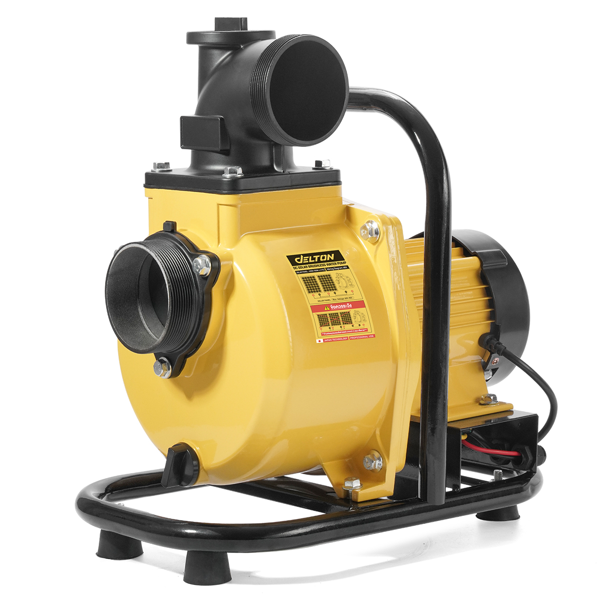 DELTON ปั๊มน้ําหอยโข่งโซล่าเซลล์ 3 นิ้ว มอเตอร์บัสเลส 1,500W โซล่าเซลล์ 40V-90Vmax DC รุ่น DCSP-1500-3 พร้อมกล่องคอนโทรล