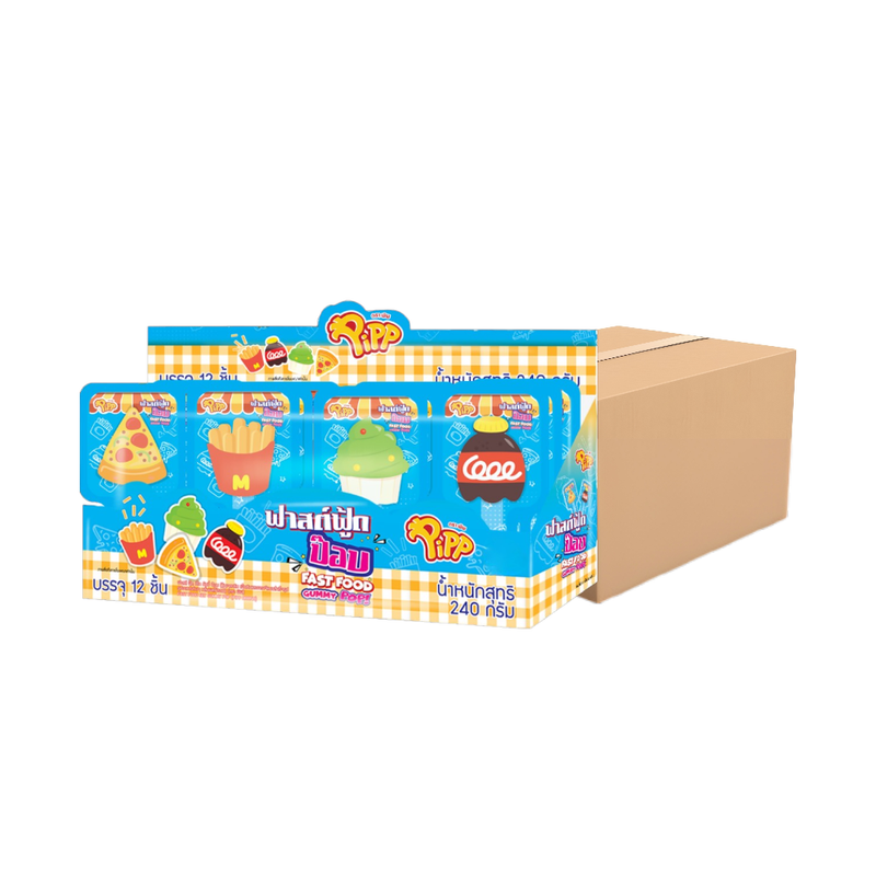 FAST FOOD SET GUMMY POP (PIPP BRAND) 20g x 12 pcs x 24 pack