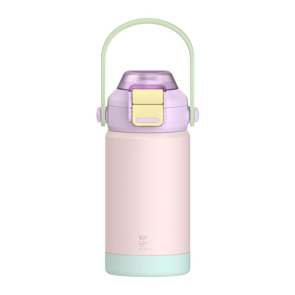 Super Lock Stainless Steel Bottle with Silicone Straw 370ml S179 Purple