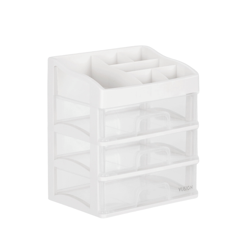 Deli ลิ้นชักเก็บของ ลิ้นชัก 3ชั้น 17x23.5x27cm สีขาว รุ่น VS564 1ชิ้น
