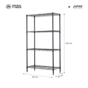 Thumbnail 1 of MZG ชั้นวางของปรับระดับ 4 ชั้น ขนาด 35x90x120 ซม. สีดำ Hammer Tone