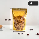 Thumbnail 1 of Matapat ถุงฟอยด์ทอง (ทอง 18x28 +5 cm.) ถุงซิปล็อคตั้งได้ ด้านหน้าใสหลังทอง ถุงฟอยด์สีทอง ถุงขนม ซองขนม (บรรจุ25ใบ)