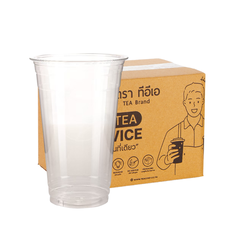 [CKM24 CARTON] Plastic Bubble Tea Cup 22 oz 95 mm Stright Shape (50 pcs/pack) x 20 Packs
