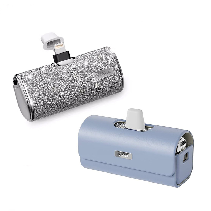 iWALK Secret4500L+LinkPod Bag แบตสํารองไร้สายพร้อมกระเป๋าเคส ใช้ได้กับ iPhoneทุกรุ่น ยกเว้น *iPhone15 Silver+PurpleBag