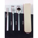 Thumbnail 2 of Twin Fish ชุดช้อนส้อมพกพา ชุดพกพา ชุดช้อน ส้อม ตะเกียบ พร้อมกล่องใส่พลาสติก (ด้ามจับสีขาว)