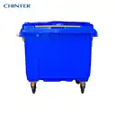 Thumbnail 1 of ถังขยะพลาสติก สีน้ำเงิน มีล้อ หูเหล็กกัลวาไนซ์ทนสนิม 660 ลิตร - CHINTER F517-S946-C02