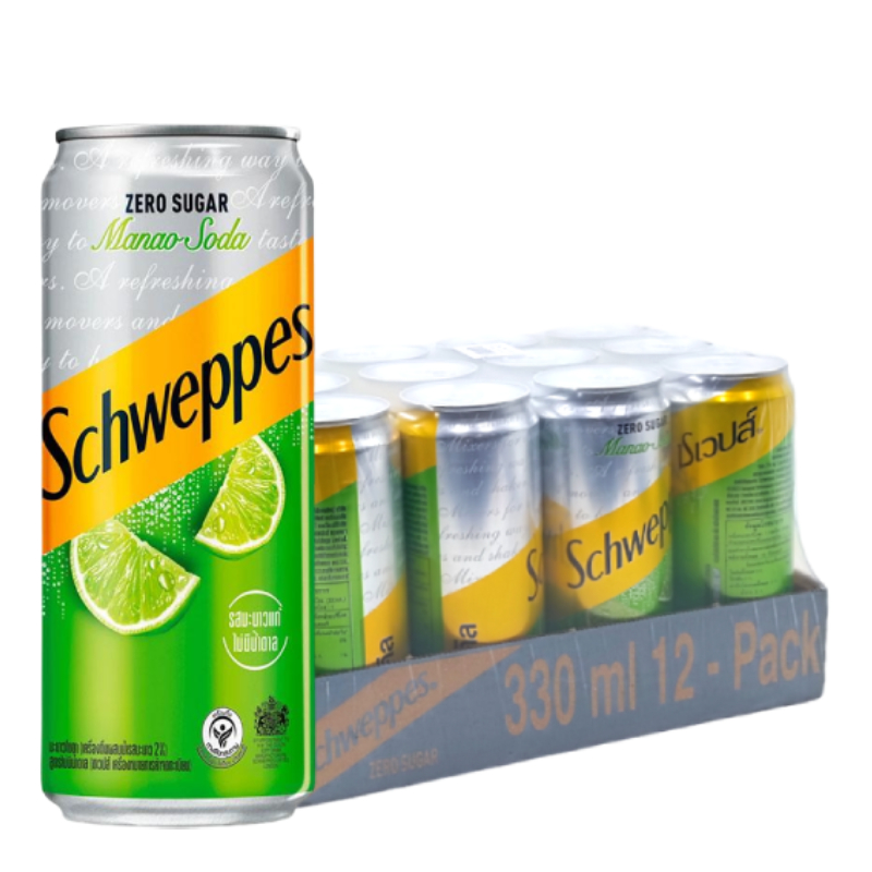 SCHWEPPES Manao Soda Zero Sugar 330 ml x 12