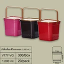 Thumbnail 2 of Panda Outlet ถังน้ำดื่มทรงสี่เหลี่ยม (วินเทจ)(1,000 ml.) + ฝาปิดทอง + หู สีแดงวินเทจ,ไม่เจาะรู (แพ็ค 20 ชิ้น)