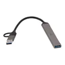 Thumbnail 4 of TECHPRO Port Hub 5-in-2 2xUSB 2.0/USB 3.0/Card reader SDTF Gray