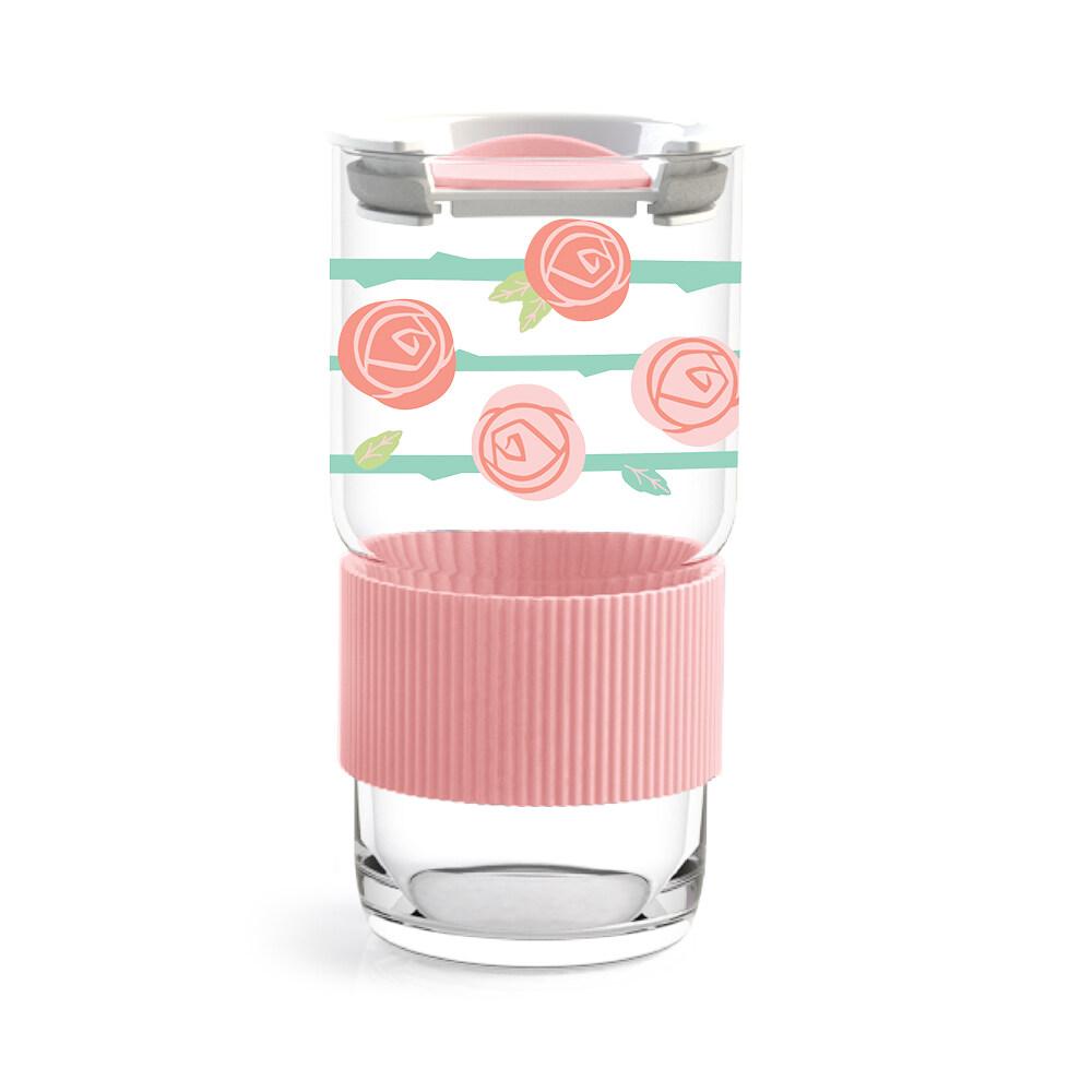 OCEAN Drinking Glass Set Playful Personal Glass 630 ml White Daisy