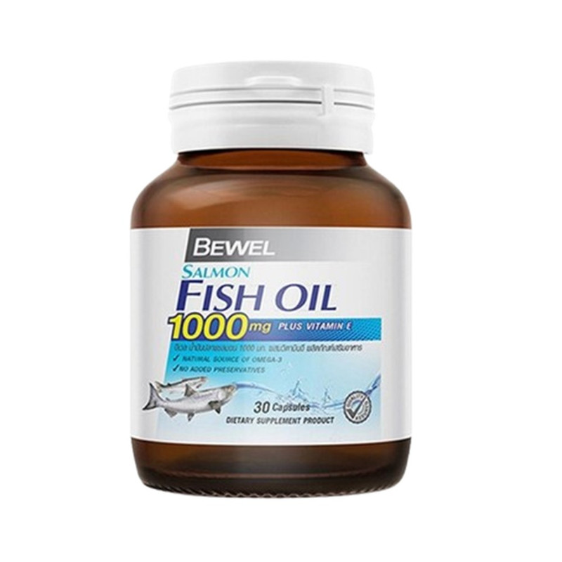 BEWEL Dietary Supplement Salmon Fish Oil Plus vitamin E Omega3 1,000 mg 30 Capsule