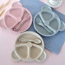 Thumbnail 2 of Bechef ชุดจานอาหารเด็ก ทำจากฟางข้าวสาลี ย่อยสลายได้ จานน้องหมี พร้อม ช้อน ส้อม ชามข้าวเด็ก จานข้าวเด็ก