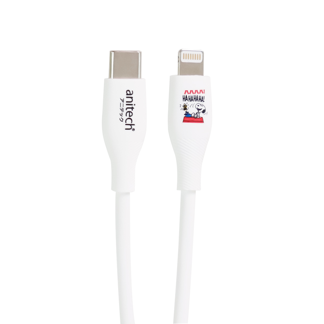 AnitechXSnoopy3 สายชาร์จโทรศัพท์ Type-C to Ligtnig รุ่น SNP-L001-WH กําลังไฟ 27w