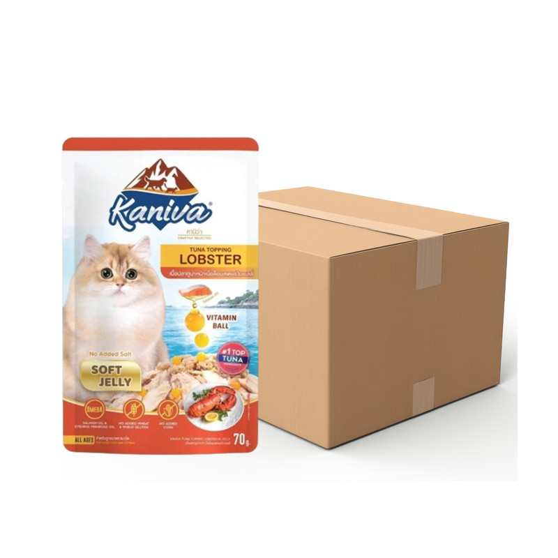 KANIVA Cat Food Tuna Topping Lobster Pouch Soft Jelly 70 g x 12