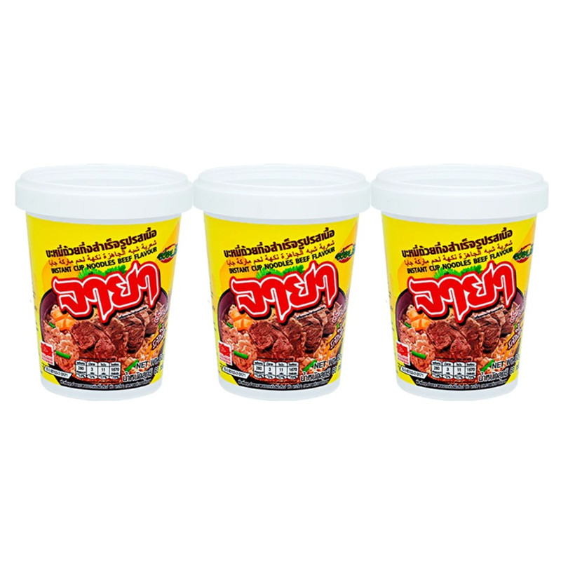 จายาบะหมี่คัพรสเนื้อ 60 ก. แพค 3 ถ้วย