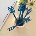 Thumbnail 2 of Twin Fish ช้อนกาแฟ และส้อมค็อกเทล รูปผีเสื้อสีน้ำเงิน สเตนเลส304 รับประกันปลอดสนิม