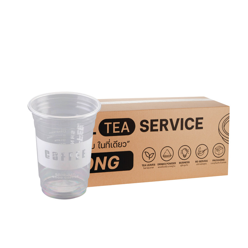 [COF16] Plastic Coffee Cup 16 oz 95 mm Stright Shape (50 pcs/pack) x 5 Packs