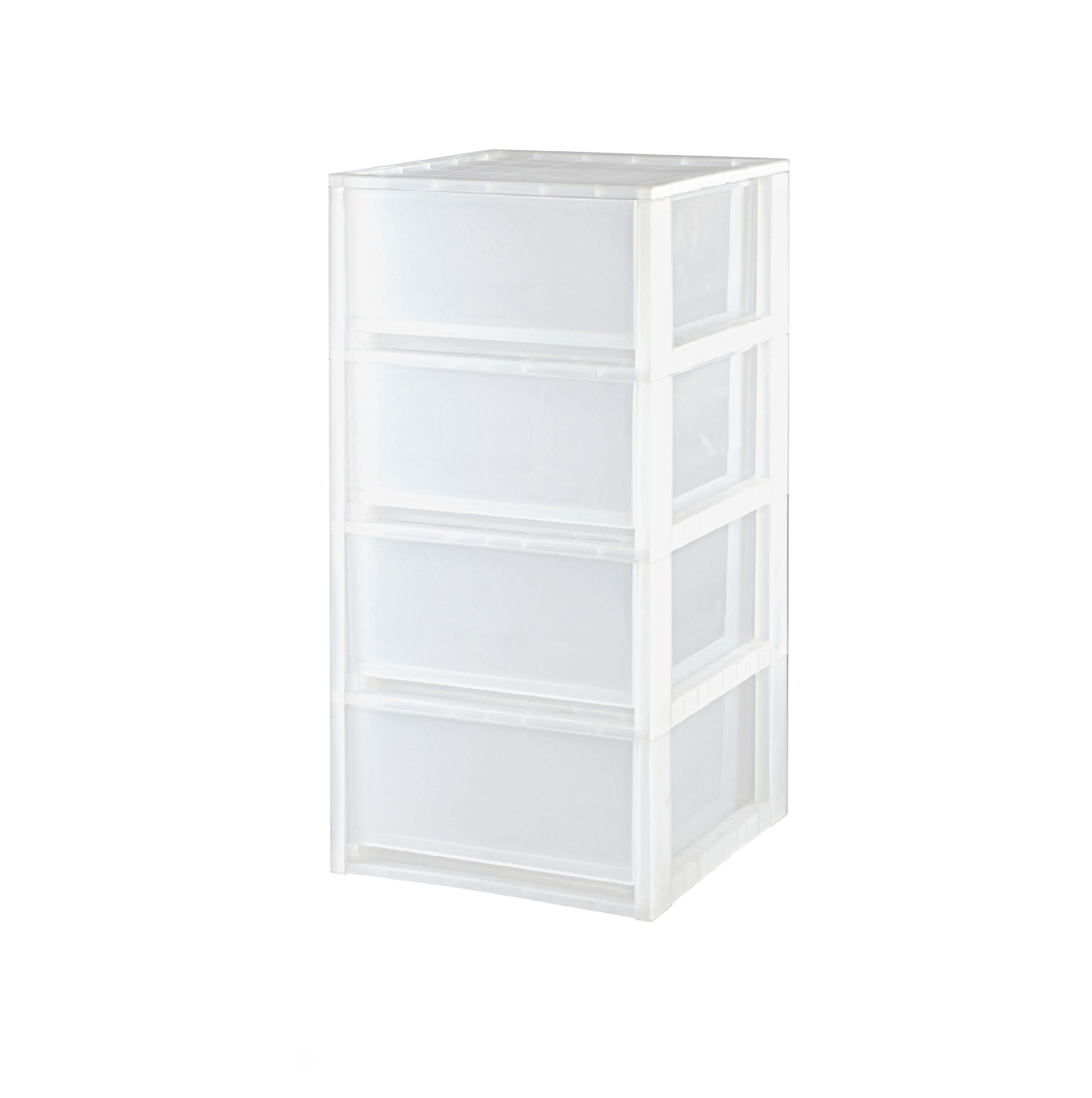 DKW Official HH-470/4 ตู้ลิ้นชักอเนกประสงค์ Modular 4ชั้น Mutipurpose drawer 4tiers สีขาวขุ่น-กรอบขาวทึบ 4ชั้น