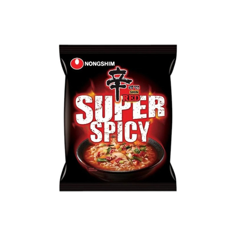 [ซองเดียว] Nongshim Shin Ramyun Red Super Spicy  นงชิมรามยอน ชิน เรด ซูปเปอร์ สไปซี่