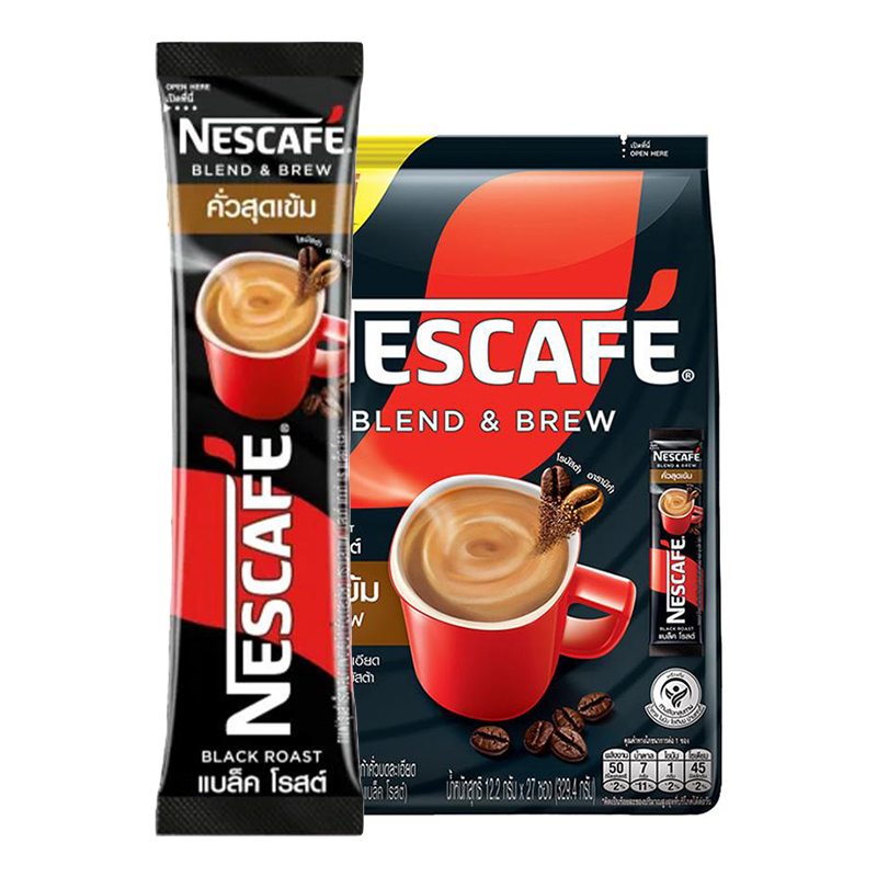 NESCAFE Blend & Brew Black Roast Coffee 12.2 g 27 sachets