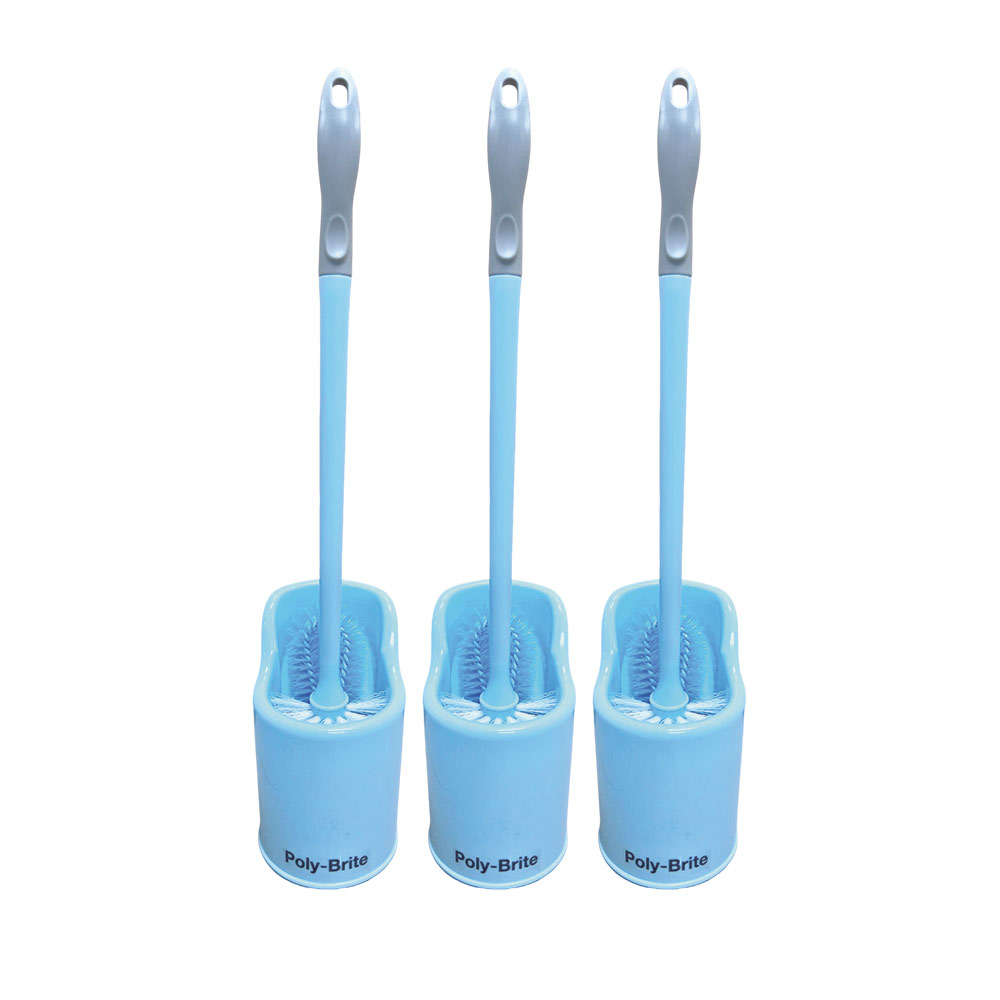 Poly-brite Toilet brush set - Round Shape 3 sets.